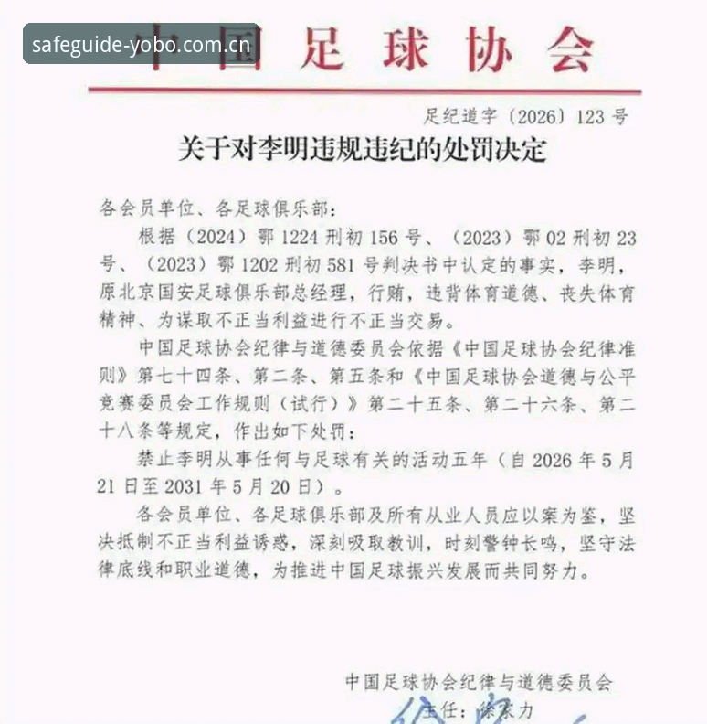 Yobo官网 揭秘中国足协第三批禁足名单:65人受罚背后的行业地震